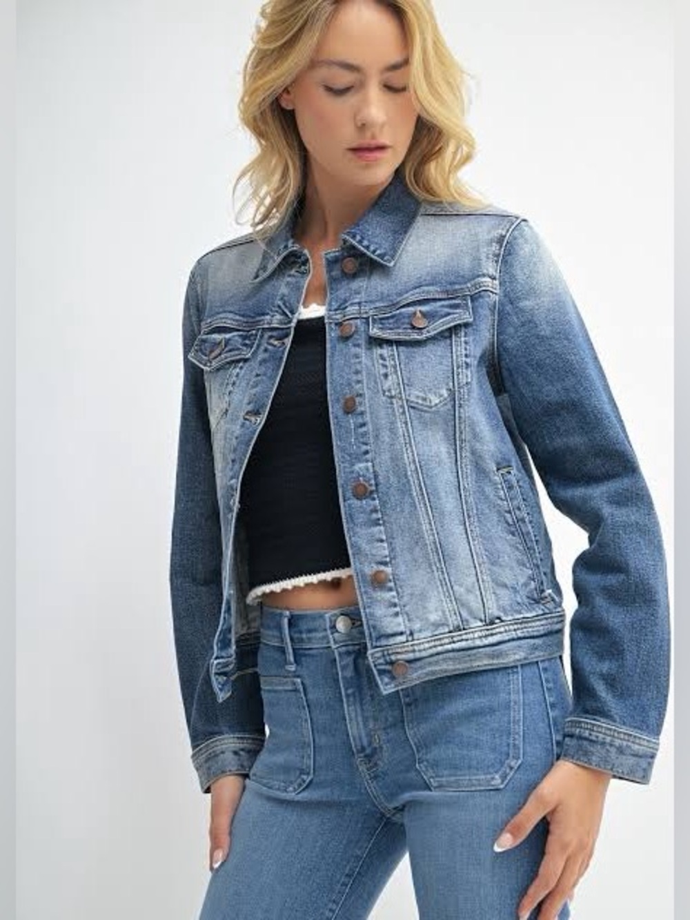 Comfort Denim Women's Medium Wash Jean Jacket